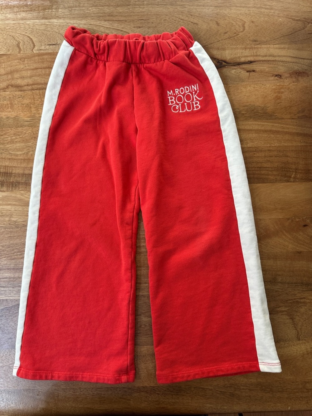 Mini Rodini Red Sweatpants with White Side Panels